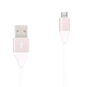 クオリティトラストジャパン microUSBコネクタ対応 USBストロングSケーブル(150cm) ピンクゴールド QX-049PG-イメージ1