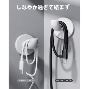 VOLTME PowerLink Moss USB-A & USB-C ケーブル(シリコン) ブラック C2121-イメージ3