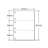 キング商事 マルチプリンタ帳票 A4 白紙 3面 6穴 100枚 F806766-A4HF3-6