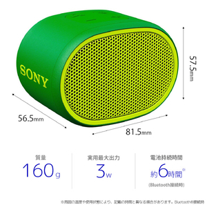 SONY ワイヤレスポータブルスピーカー グリーン SRS-XB01 G-イメージ3