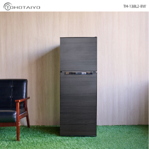TOHOTAIYO 2ドア冷凍冷蔵庫 138L ブラックウッド TH-138L2-BW-イメージ2