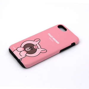 LINE FRIENDS iPhone SE(第2世代)/8/7用JUNGLE BROWN DUAL GUARD ピギーブラウン KCL-JDD005-イメージ2