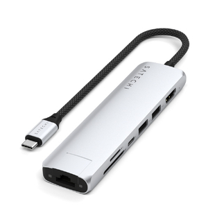 SATECHI 7-in-1 USB-C Slim Multiport Adapter with Ethernet SATECHI (Silver) PST-P7SS-イメージ1