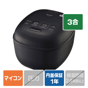 SHARP 炊飯ジャー/3合炊き e angle select ブラック KS-C5E5-B-イメージ1