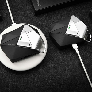 AULUMU AirPods Pro 3 ダイヤカット幾何学デザインケース ブラック ALM28531APP3-イメージ4
