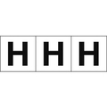 トラスコ中山 TRUSCO アルファベットステッカー 50×50 「H」 白地／黒文字 3枚 3枚粘着シール5050英字｢H｣ FC096GE-4389263