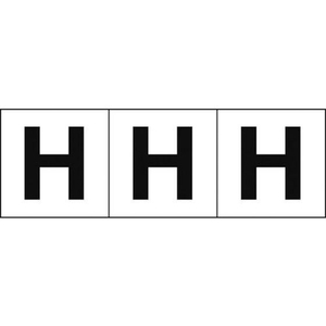 トラスコ中山 TRUSCO アルファベットステッカー 50×50 「H」 白地／黒文字 3枚 3枚粘着シール5050英字｢H｣ FC096GE-4389263-イメージ1