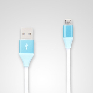 クオリティトラストジャパン microUSBコネクタ対応 USBストロングSケーブル(150cm) ターゴイズブルー QX-049TB-イメージ1