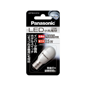パナソニック LED電球 E12口金 全光束10lm(0．5W小丸電球タイプ) 昼光色相当 1個入 LDT1DHE12-イメージ1