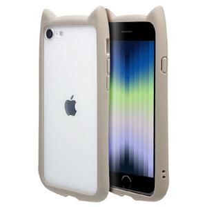 ラスタバナナ iPhone SE(第3世代)/SE(第2世代)/8/7用猫耳ケース MIMI GLASS ベージュ 6832IP247HB-イメージ1
