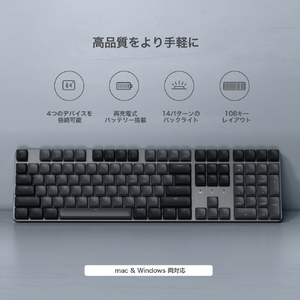 SATECHI SM3 SLIM MECHANICAL BACKLIT BLUETOOTH KEYBOARD - US LAYOUT SATECHI (ダーク) PST-KSM3DK-EN-イメージ2