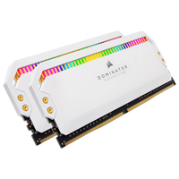 コルセア 16GB（2 x 8GB）DDR4 DRAM 4000MHz C19 メモリキット DOMINATOR PLATINUM RGB ホワイト CMT16GX4M2K4000C19W