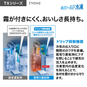 AQUA 【フレンチドア】506L 5ドア冷蔵庫 ラスティックホワイト AQR-TX51A(W)-イメージ8