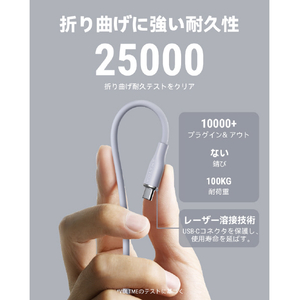 VOLTME PowerLink Moss USB-A & USB-C ケーブル(シリコン) グレー C2124-イメージ4