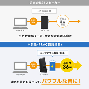 サンワサプライ ハイパワーUSB電源スピーカー ブラック MM-SPL19UBK-イメージ15