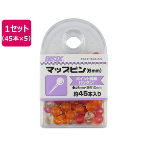 ミツヤ マップピン 6mm フルーツ 45本×5 FC119SJ-BX1-MP6F-イメージ1