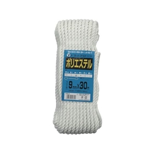 ユタカメイク ロープ ポリエステルトラックロープ 9mm×30m 白930バンド掛巻 FC818GT-3420914-イメージ1