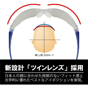 ＹＡＭＡＭＯＴＯ 一眼型セーフティグラス　レンズ色クリア　テンプルカラーブルー　ＪＩＳ規格品 LF-101-イメージ2