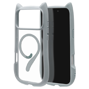 ラスタバナナ iPhone17 Pro Max用MIMI 猫耳ケース TPU×PC 磁力充電対応 スモーキーブルー 9112IP5DHPMSBL-イメージ1