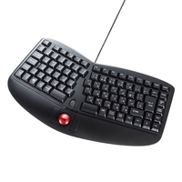 サンワサプライ エルゴノミクスキーボード(トラックボール付き) ブラック SKB-ERG5BK