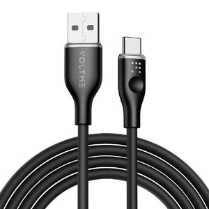 VOLTME シリコン 充電ケーブル USB-C&USB-A 60W ブラック C2126-イメージ1