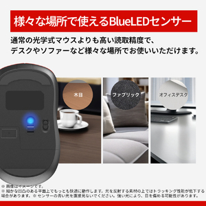 バッファロー Bluetoothマウス BlueLED 3ボタン 静音 レッド BSMBB110RD-イメージ5