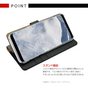 HANSMARE Galaxy S9+用CALF Diary ネイビーブルー HAN12537S9P-イメージ6