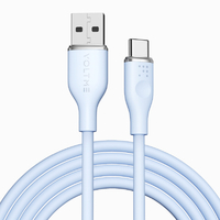 VOLTME シリコン 充電ケーブル USB-C&USB-A 60W ブルー C2127