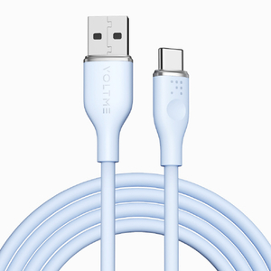 VOLTME シリコン 充電ケーブル USB-C&USB-A 60W ブルー C2127-イメージ1