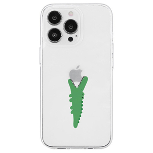 AKAN iPhone 14 Pro用ソフトクリアケース モグモグ ワニ AK23537I14P-イメージ1
