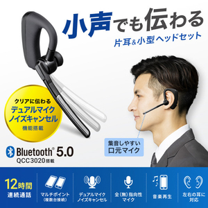 サンワサプライ Bluetoothヘッドセット(デュアルマイクノイズキャンセル搭載) MM-BTMH68BK-イメージ14