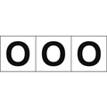 トラスコ中山 TRUSCO アルファベットステッカー 50×50 「O」 白地／黒文字 3枚 3枚粘着シール5050英字｢O｣ FC556FY-4389409