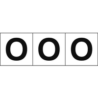 トラスコ中山 TRUSCO アルファベットステッカー 50×50 「O」 白地／黒文字 3枚 3枚粘着シール5050英字｢O｣ FC556FY-4389409