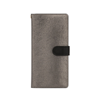 HANSMARE Xperia Ace用CALF Diary CASE メタルブラック HAN16537XA