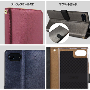 HANSMARE Xperia Ace用CALF Diary CASE メタルブラック HAN16537XA-イメージ7