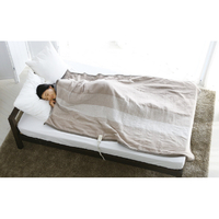 広電 CWG551H-C 電気掛敷毛布(188×130cm) ベージュストライプ柄