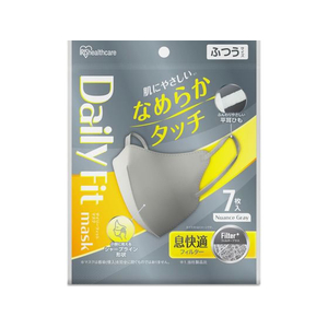 アイリスオーヤマ DAILYFITMASK ふつう 7枚 ニュアンスグレー FCJ397K-RN-DH7SXH-イメージ1