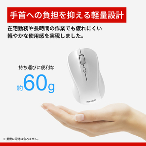 バッファロー Bluetoothマウス BlueLED 3ボタン 静音 ホワイト BSMBB110WH-イメージ4