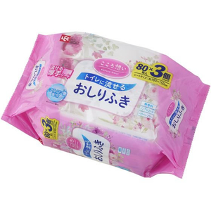 レック こころ想い 流せるおしりふき 80枚×3P FCF495V-イメージ1