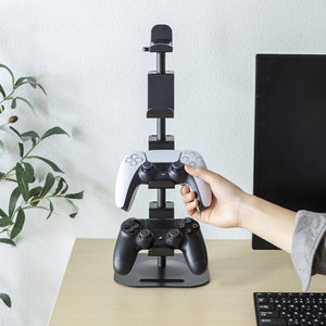 サンワサプライ ゲームコントローラースタンド(ヘッドフォンホルダー付) ブラック JY-STN1BK-イメージ4