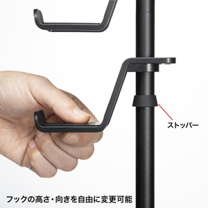 サンワサプライ ゲームコントローラースタンド(ヘッドフォンホルダー付) ブラック JY-STN1BK-イメージ8