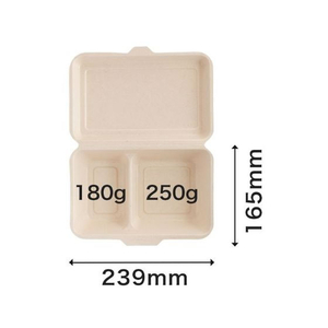 パックスタイル バガス容器 WBランチ 240-150-2 ラミ 50枚 FC366SH-00686420-イメージ4