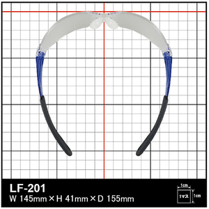 ＹＡＭＡＭＯＴＯ 一眼型セーフティグラス　レンズ色クリア　テンプルカラーブルー　ＪＩＳ規格品 LF-201-イメージ6