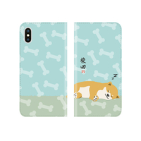 abbi FRIENDS iPhone XS/X用手帳型ケース しばたさん 昼寝 ABF14539I58
