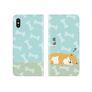abbi FRIENDS iPhone XS/X用手帳型ケース しばたさん 昼寝 ABF14539I58-イメージ1