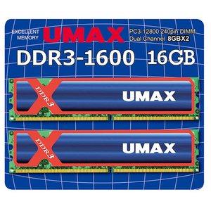 DDR3メモリ UMAX PC3-12800 8GB×2枚 計16GB 送料無料 V2915 DDR3メモリ 実質8GB1枚 UMAX Cetus DCDDR3-16GB-1600 [DDR3-1600 PC3