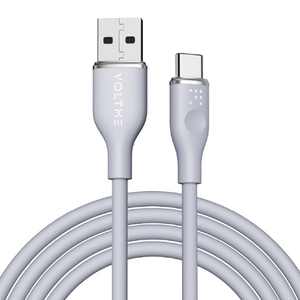VOLTME シリコン 充電ケーブル USB-C&USB-A 60W グレー C2129-イメージ1