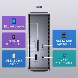 サンワサプライ USB Type-Cドッキングステーション(HDMI×2画面出力対応) USB-CVDK12-イメージ12