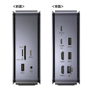 サンワサプライ USB Type-Cドッキングステーション(HDMI×2画面出力対応) USB-CVDK12-イメージ5