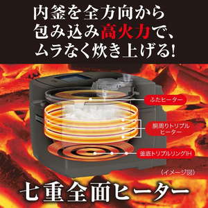 三菱 IH炊飯ジャー(5．5合炊き) e angle select 炭炊釜 月白 NJ-XED10E2-W-イメージ5